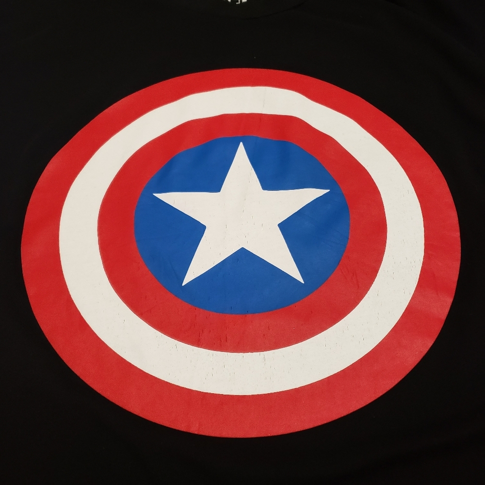 MARVEL Captain America Mens Small Black Tee Shirt - Picture 3 of 6